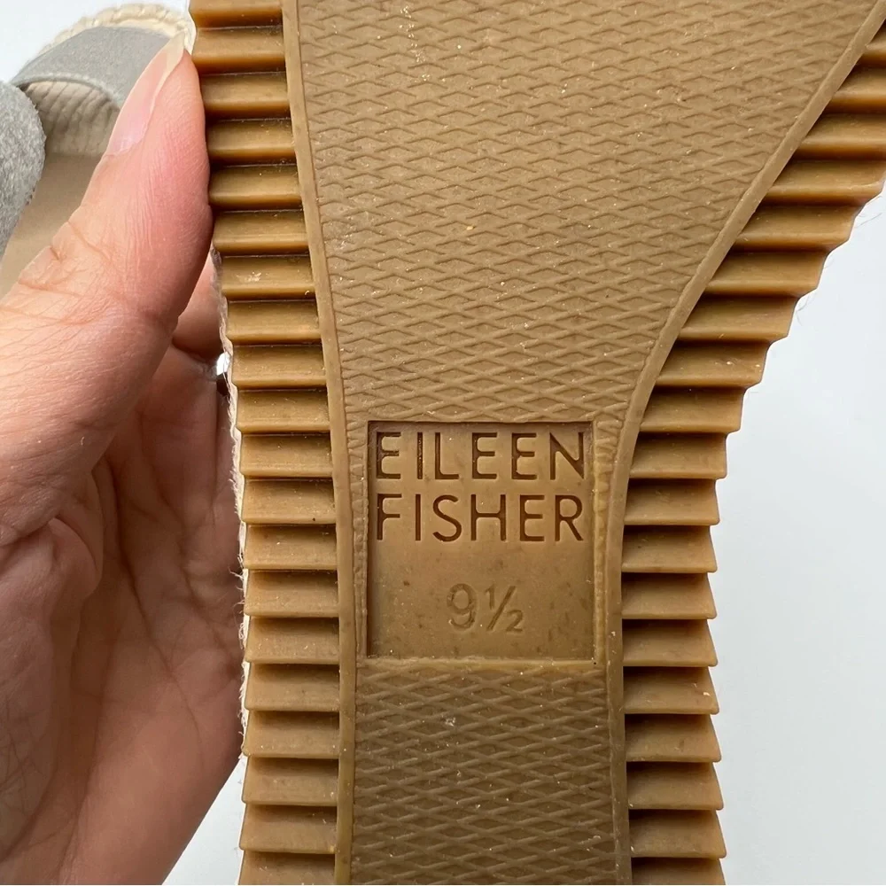 Eileen Fisher Weslia Espadrille Platform Wedge Sandal in Platinum Size 9.5